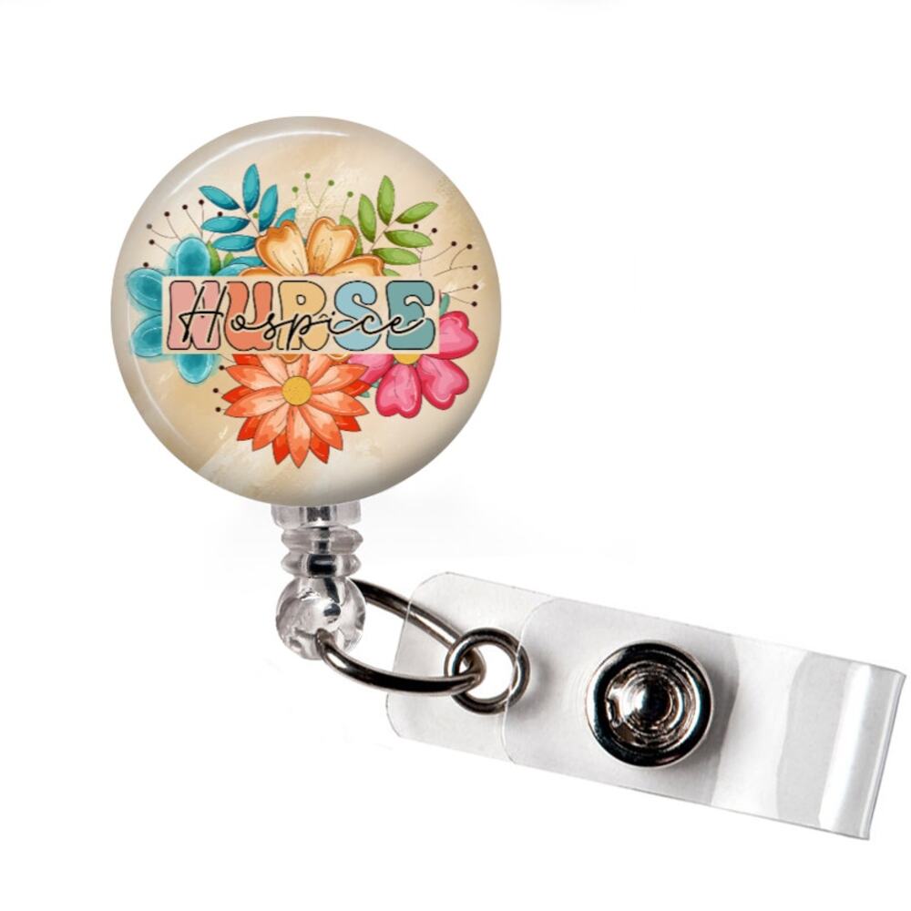 Hospice Life Nurse Badge Reel RN Healthcare Retractable ID Holder
